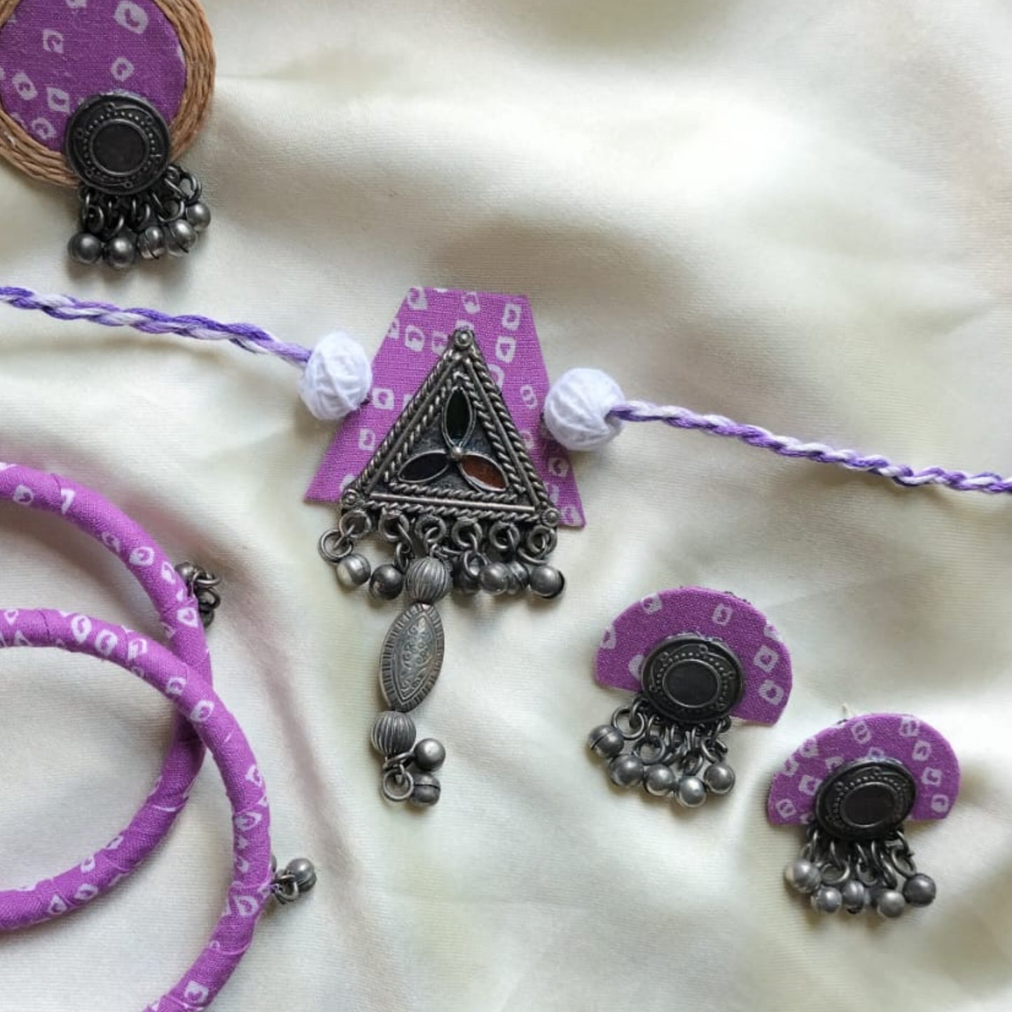 Neelpara Fabric Jewelry Set