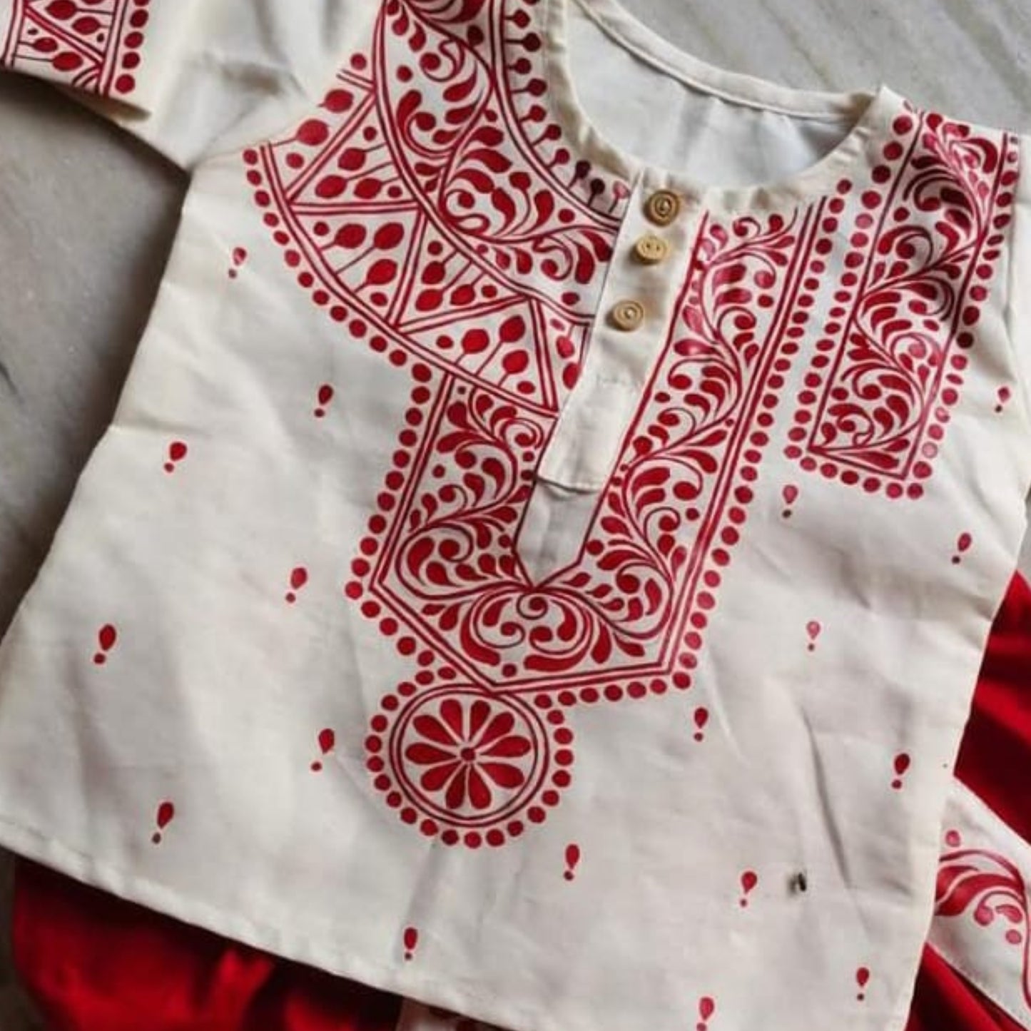 Shonar Chele – Traditional Kalka Baby Outfit Set