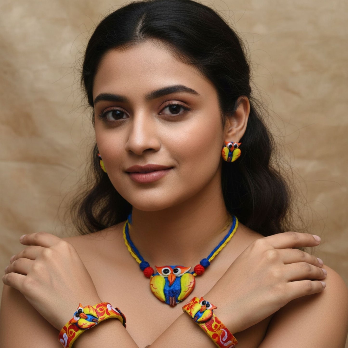 Nocturnal Elegance – Owl Choker Jewelry Set