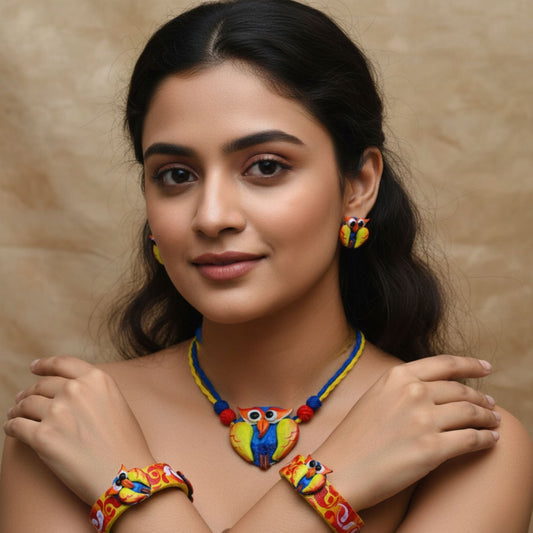 Nocturnal Elegance – Owl Choker Jewelry Set