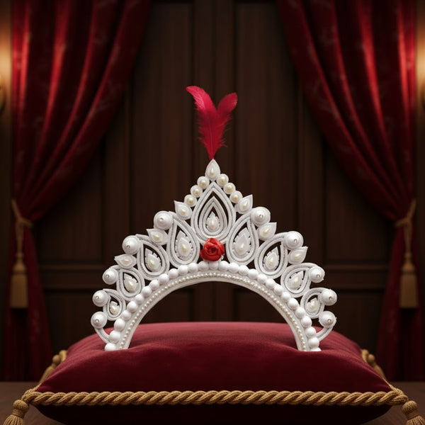 Bengali Red White Bridal Mukut