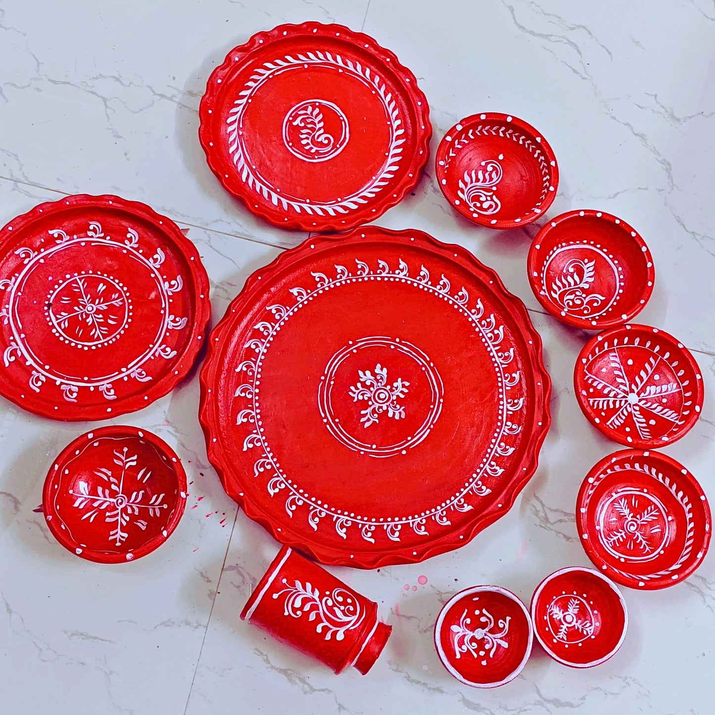 Utsav Matir Thala Set – Clay Dining Set (11 pcs)