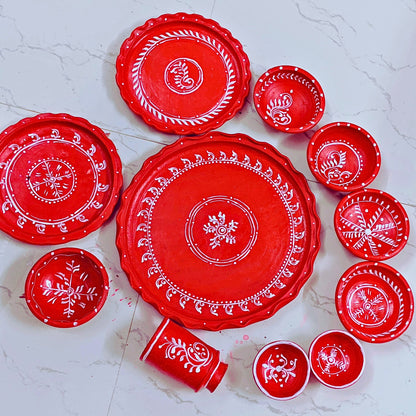 Utsav Matir Thala Set – Clay Dining Set (11 pcs)