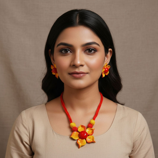Floral Radiance – Flower Clay Jewelry Set