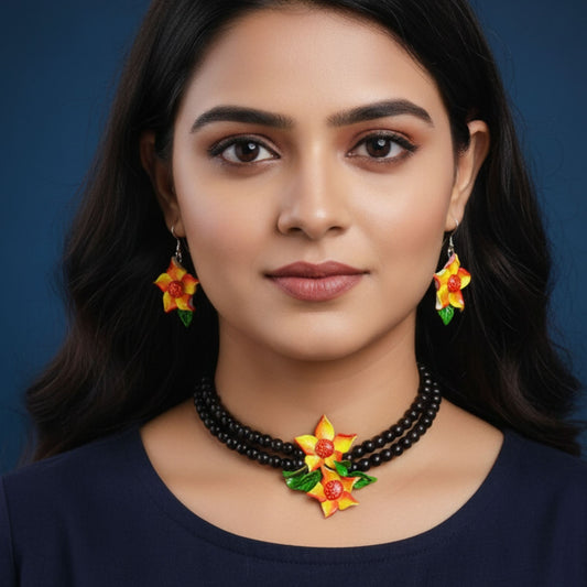 Floral Enchantment – Clay Choker Set