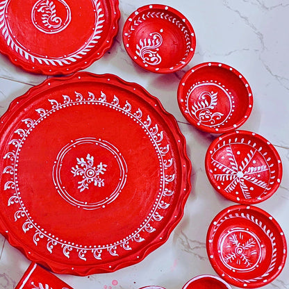 Utsav Matir Thala Set – Clay Dining Set (11 pcs)