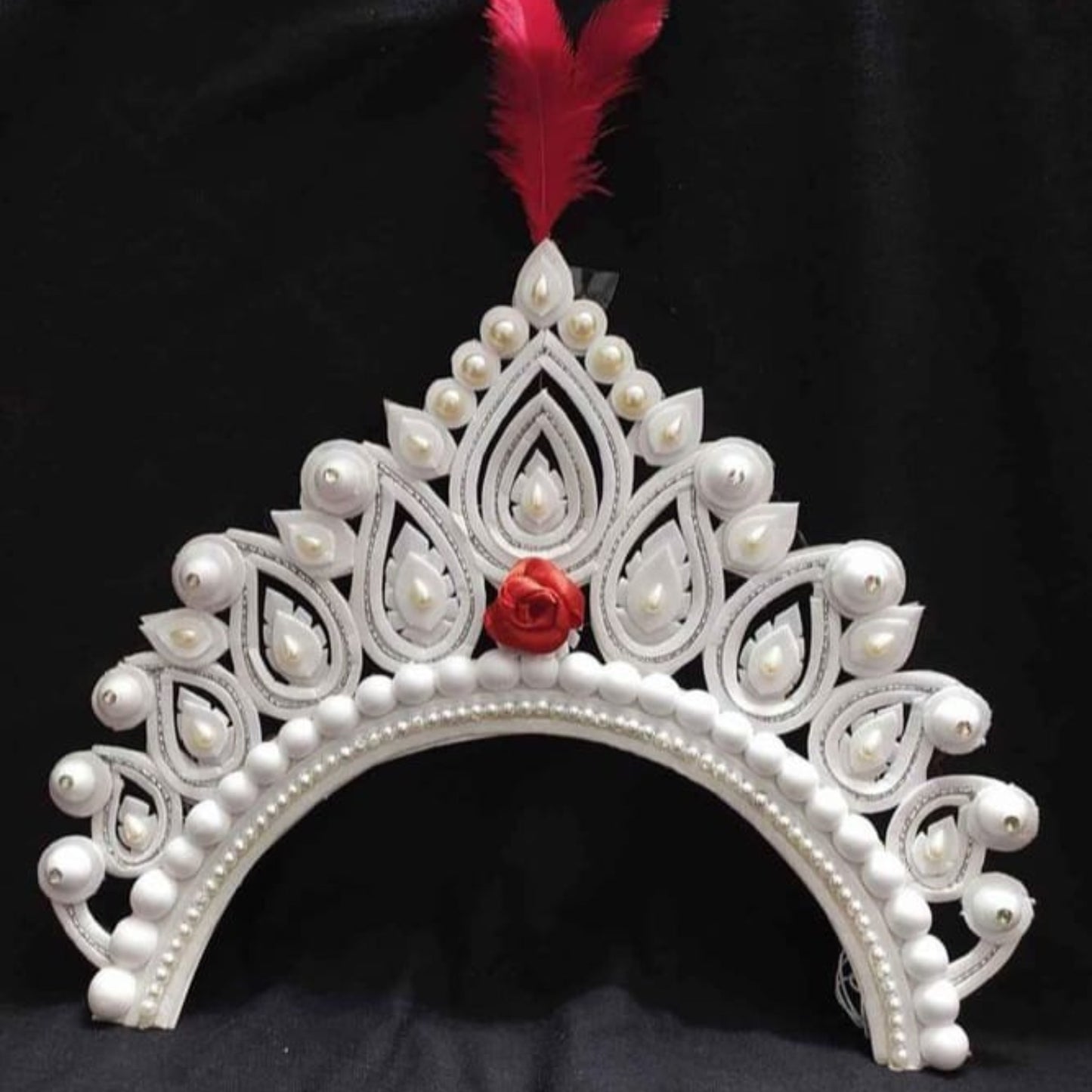 Bengali Red White Bridal Mukut