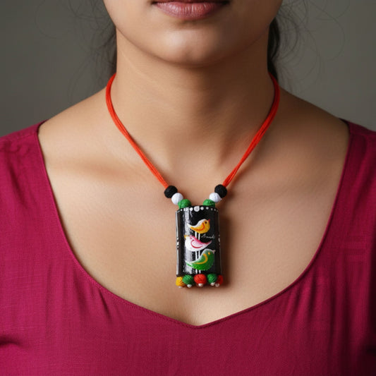 Wings & Threads – Fabric Art Neckpiece