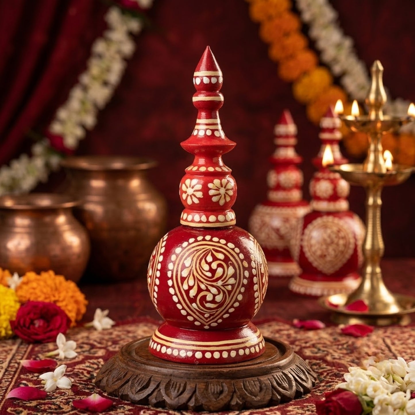 Shankha Motif Wooden Gachkouto