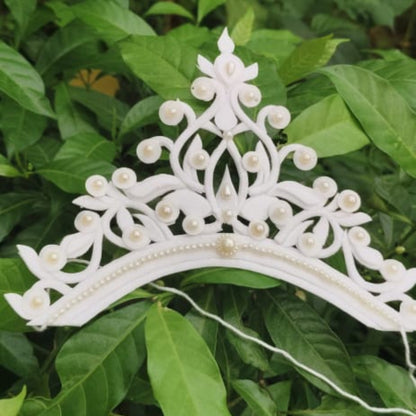 Silver Crystal Accented Bride Mukut