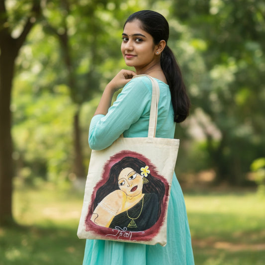 BanglarMeye Hand-Painted Tote Bag