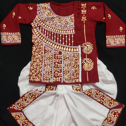 Royal Red Baby Dhuti Panjabi Set
