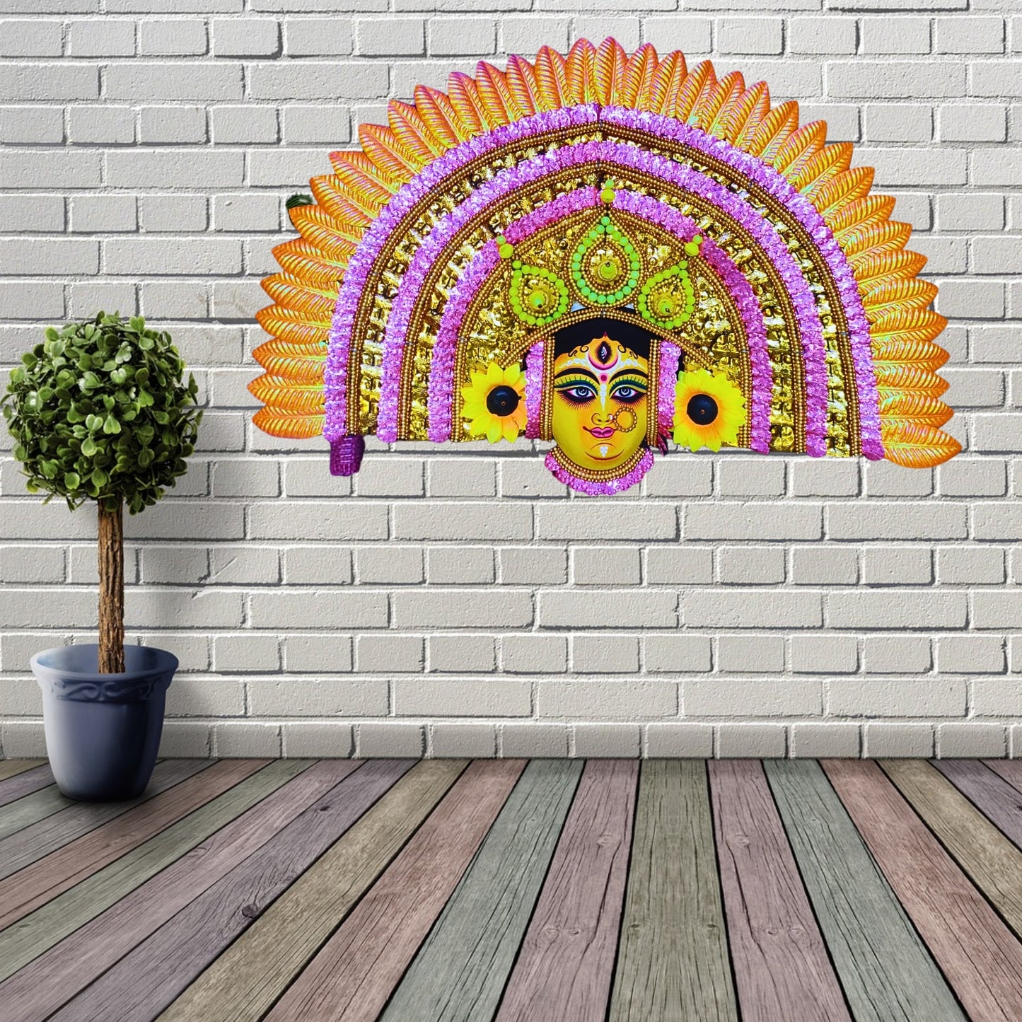 ShaktiRoop Durga Face Mukhosh – Traditional Wall Art