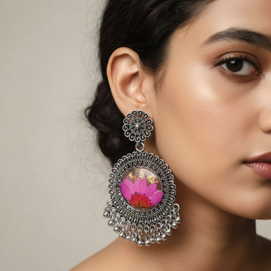 Gulnaar Resin Jhumko – Petal-Perfect Elegance