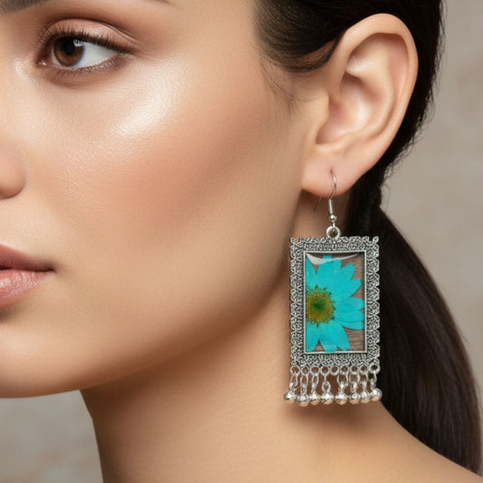 Meghmalhar Resin Jhumko – Monsoon Mist Elegance