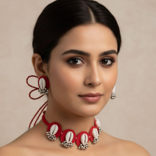 Classic Handmade Neckpiece & Earrings Set
