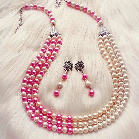 The rosy hues necklace set