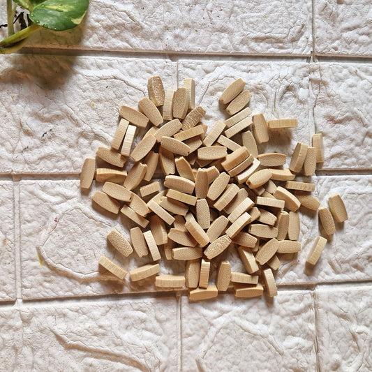 Straight White Wooden Beads