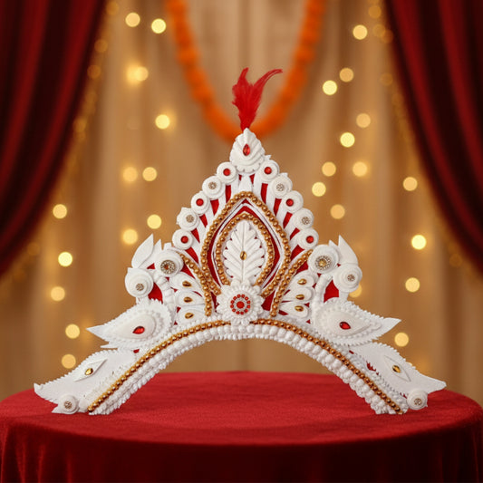 Handcrafted Bengali Sola Wedding Mukut