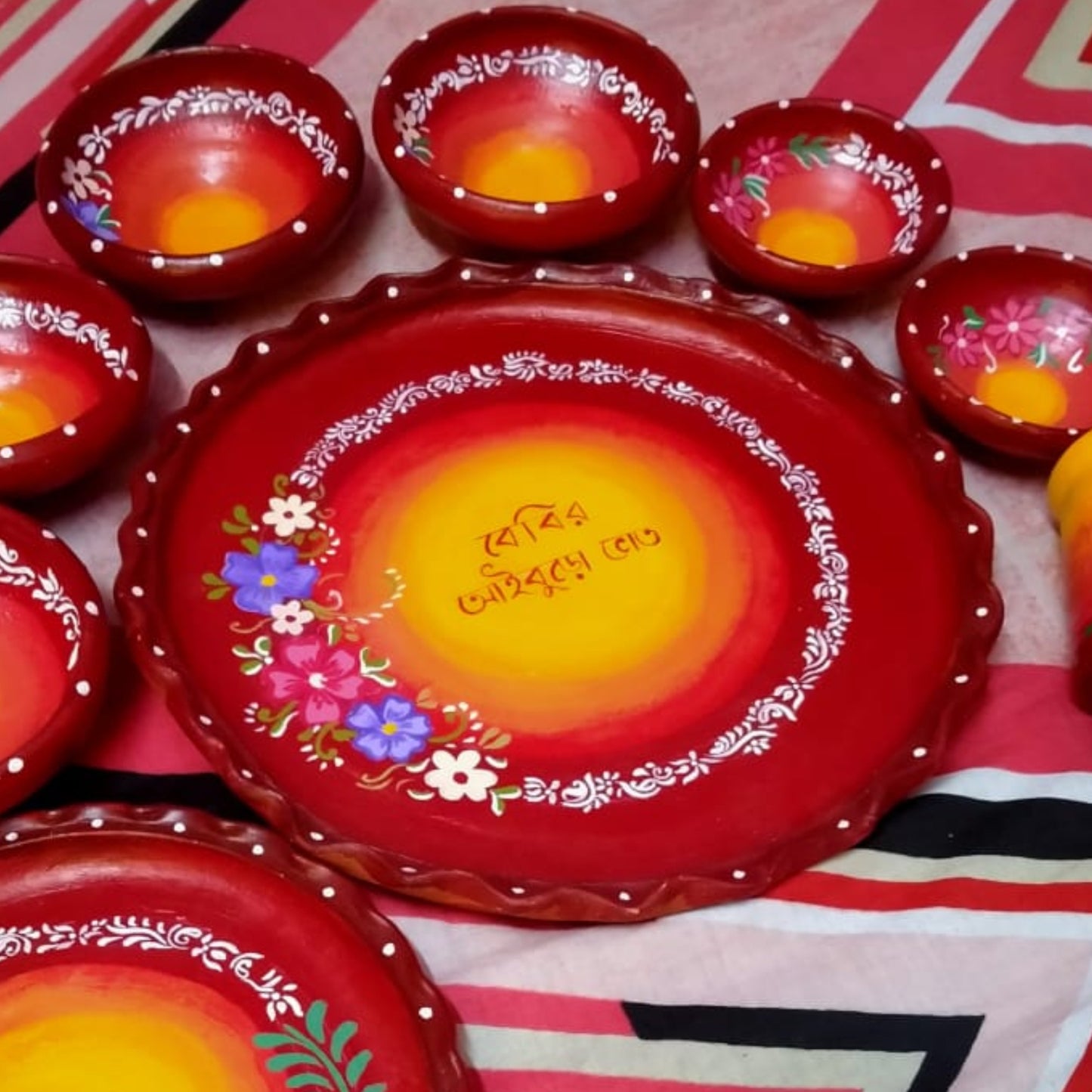 Shaaj-Saj Matir Thala Set –  (9 Pieces)