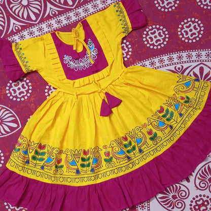 Little Blossom – Handpainted Baby Cotton Frock