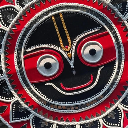 Jagannath Lippan Wall Art – Divine Clay Mirror Mural