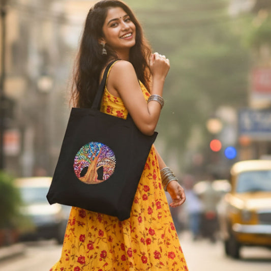 Sacred Roots Tote – Tree Art Side Bag