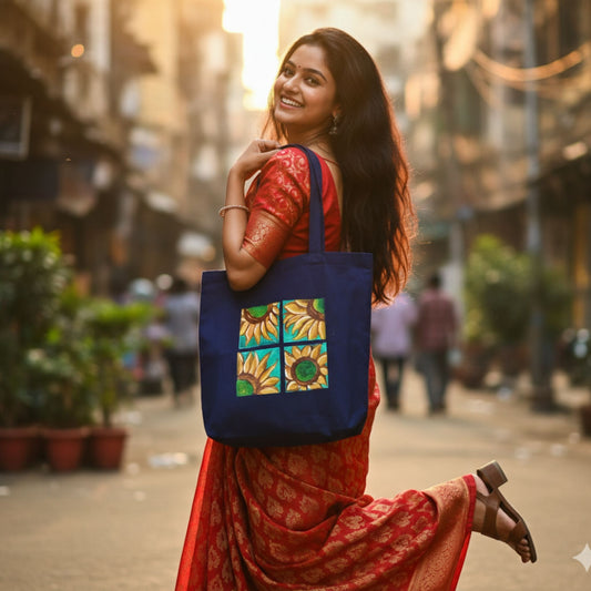 Sunshine Bloom Tote – Canvas Side Bag