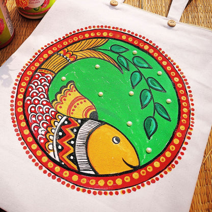 Vibrant Roots Tote – Madhubani Artistry