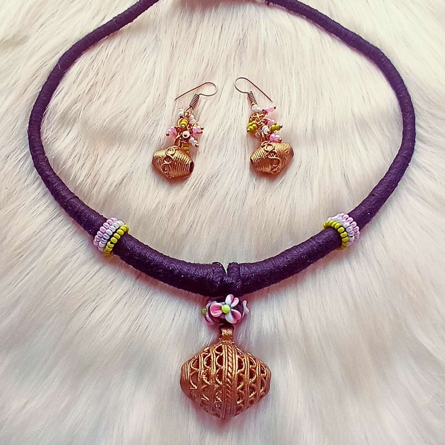 The fusion dokra Tabeez necklace  set