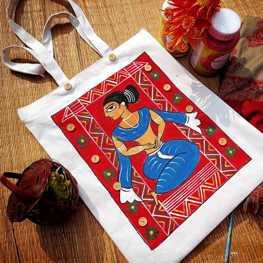Madhubani Heritage Tote – Vibrant Folk Art