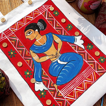 Madhubani Heritage Tote – Vibrant Folk Art