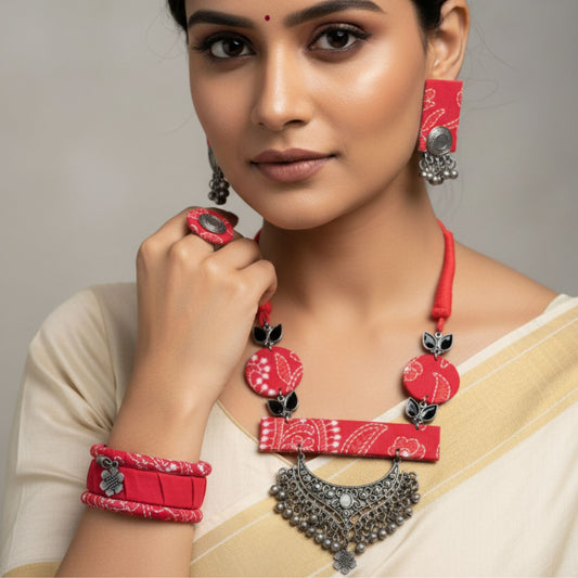 Lavanya Fabric Jewelry Set