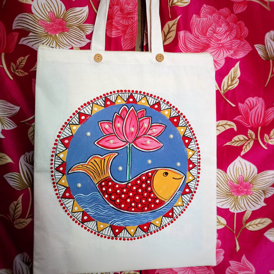 Madhubani Magic Tote – A Splash of Tradition
