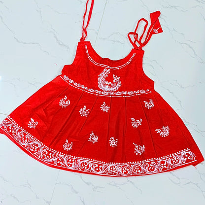 Crimson Bloom Baby Frock