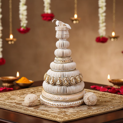 Elegant Handcrafted Bengali Groom Topor (14 inch X 24 inch)