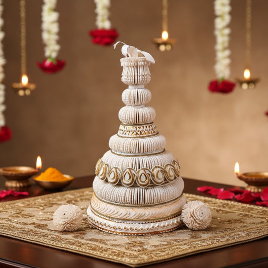 Elegant Handcrafted Bengali Groom Topor (14 inch X 24 inch)