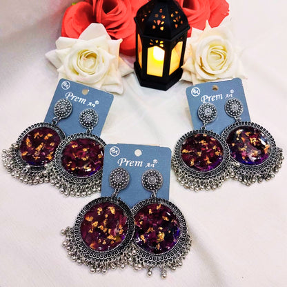 Rose Crafted Resin Jhumka