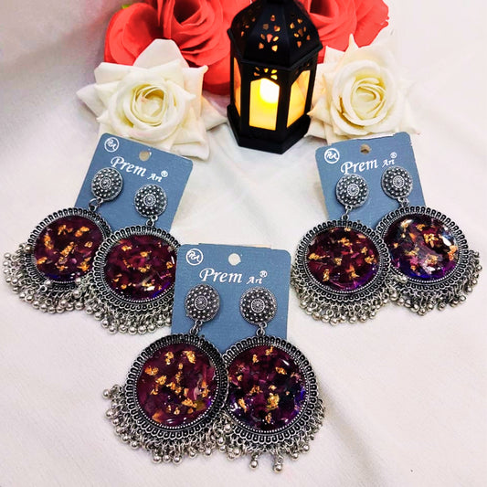 Rose Crafted Resin Jhumka