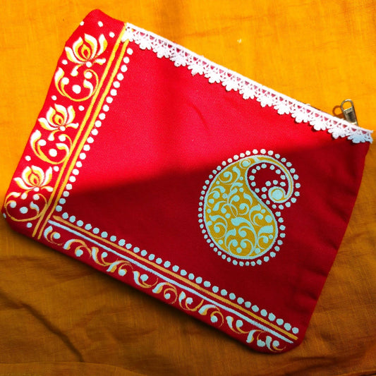 Paisley Dreams – Artisan Hand-Painted Pouch