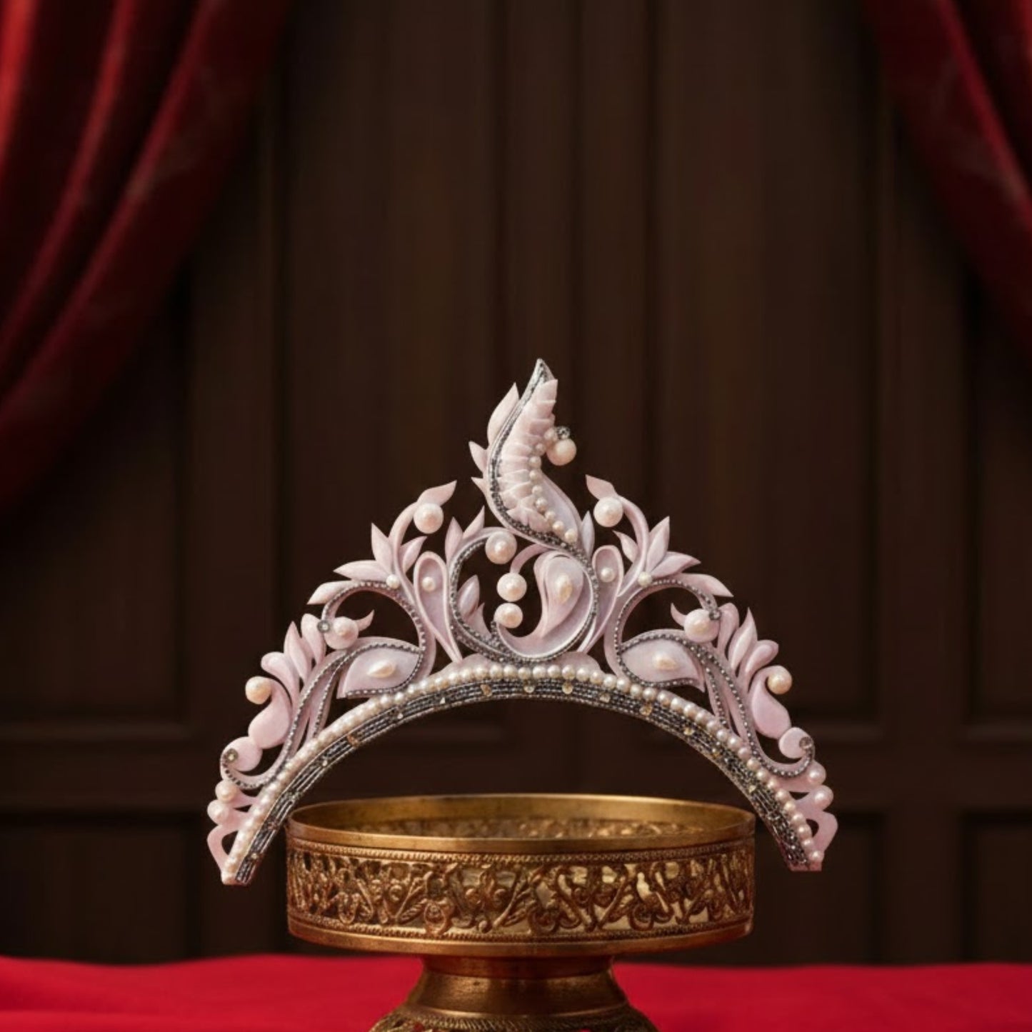 Elegant Pearl Mukut Wedding Tiara