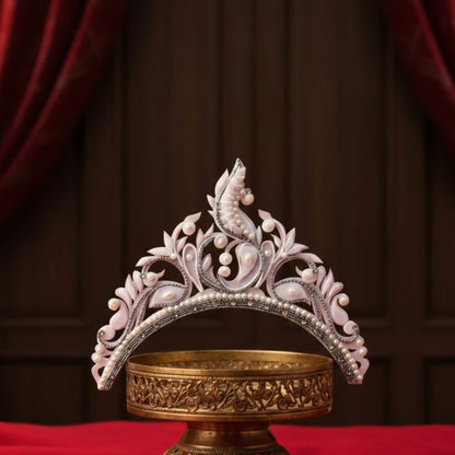 Elegant Pearl Mukut Wedding Tiara