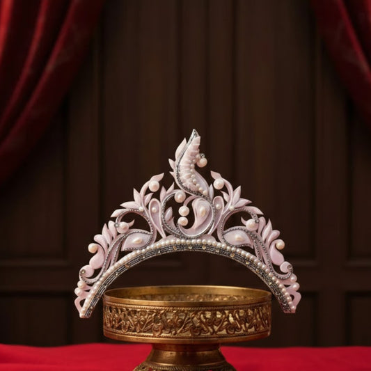 Elegant Pearl Mukut Wedding Tiara