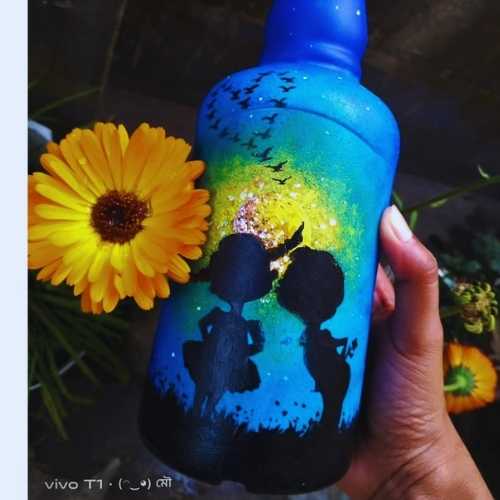 Couple Art on Recycled Glass