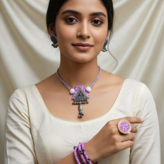 Neelpara Fabric Jewelry Set