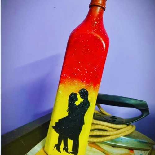 Couple Art on Recycled Glass