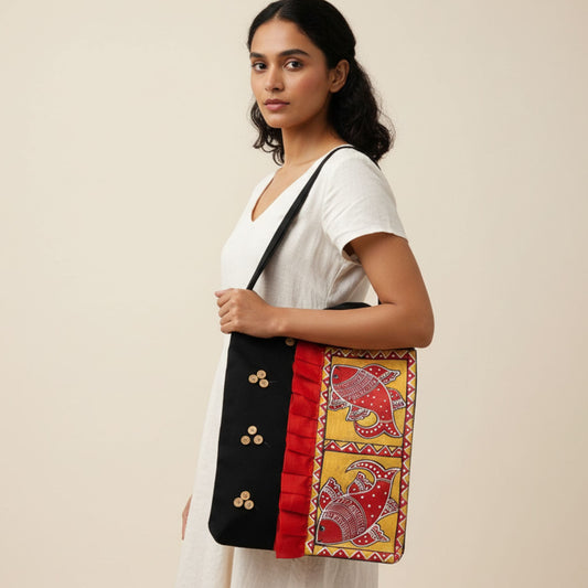 Timeless Tales Tote – Traditional Madhubani Art