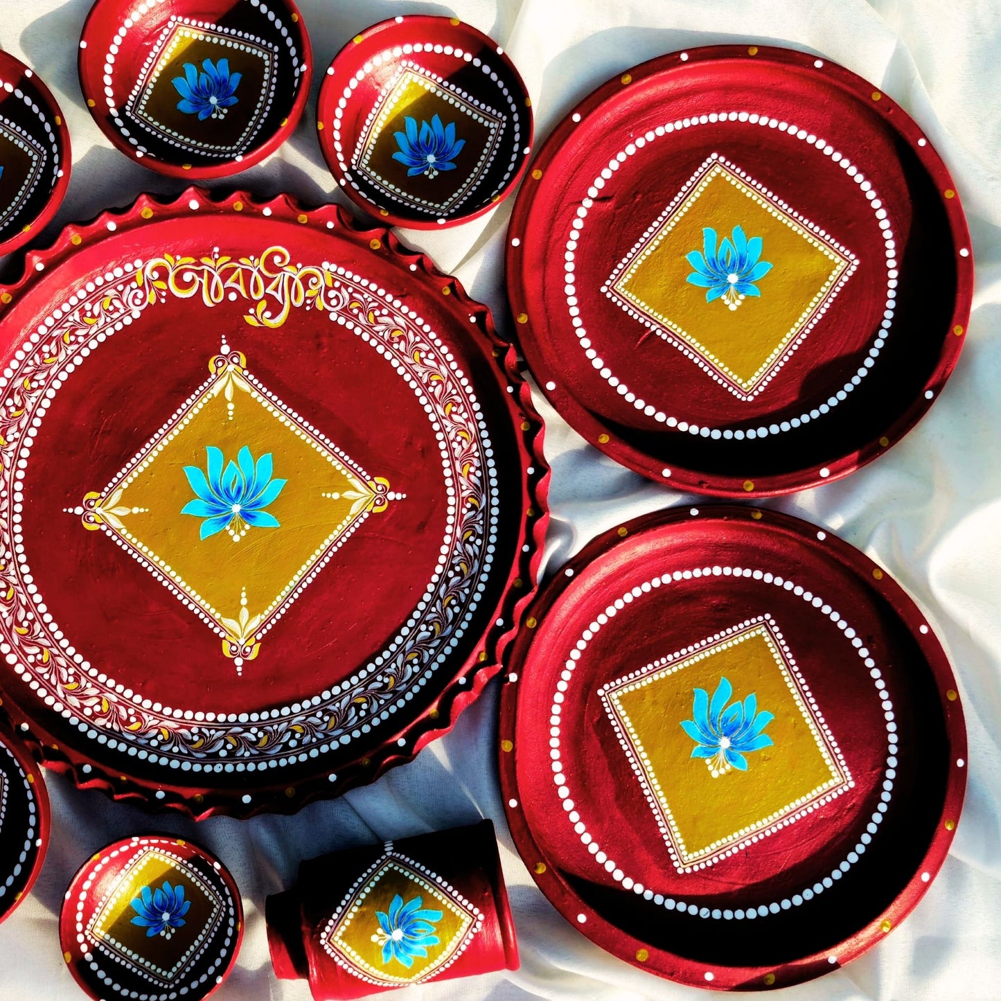 Gorgeous Kalka Art Mitti Magic Dinnerware (Set of 11)