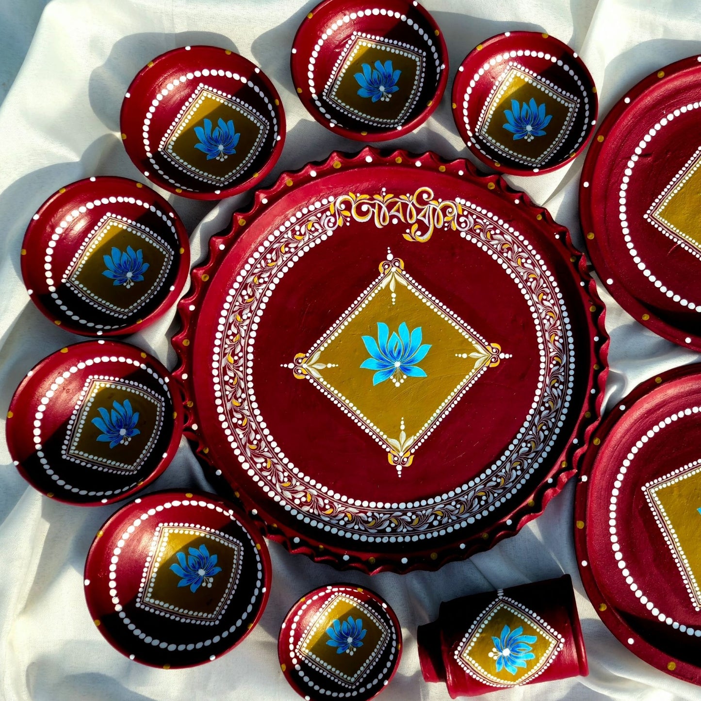 Gorgeous Kalka Art Mitti Magic Dinnerware (Set of 11)