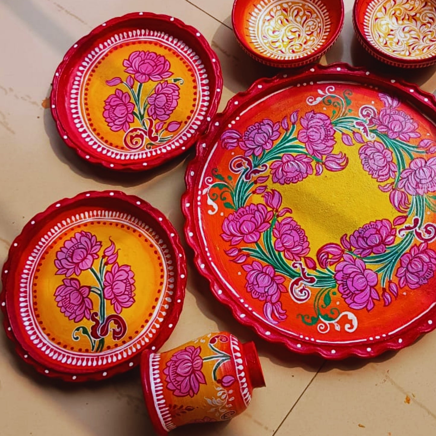 Gramer Aanginay Matir Thala Set - 7-piece
